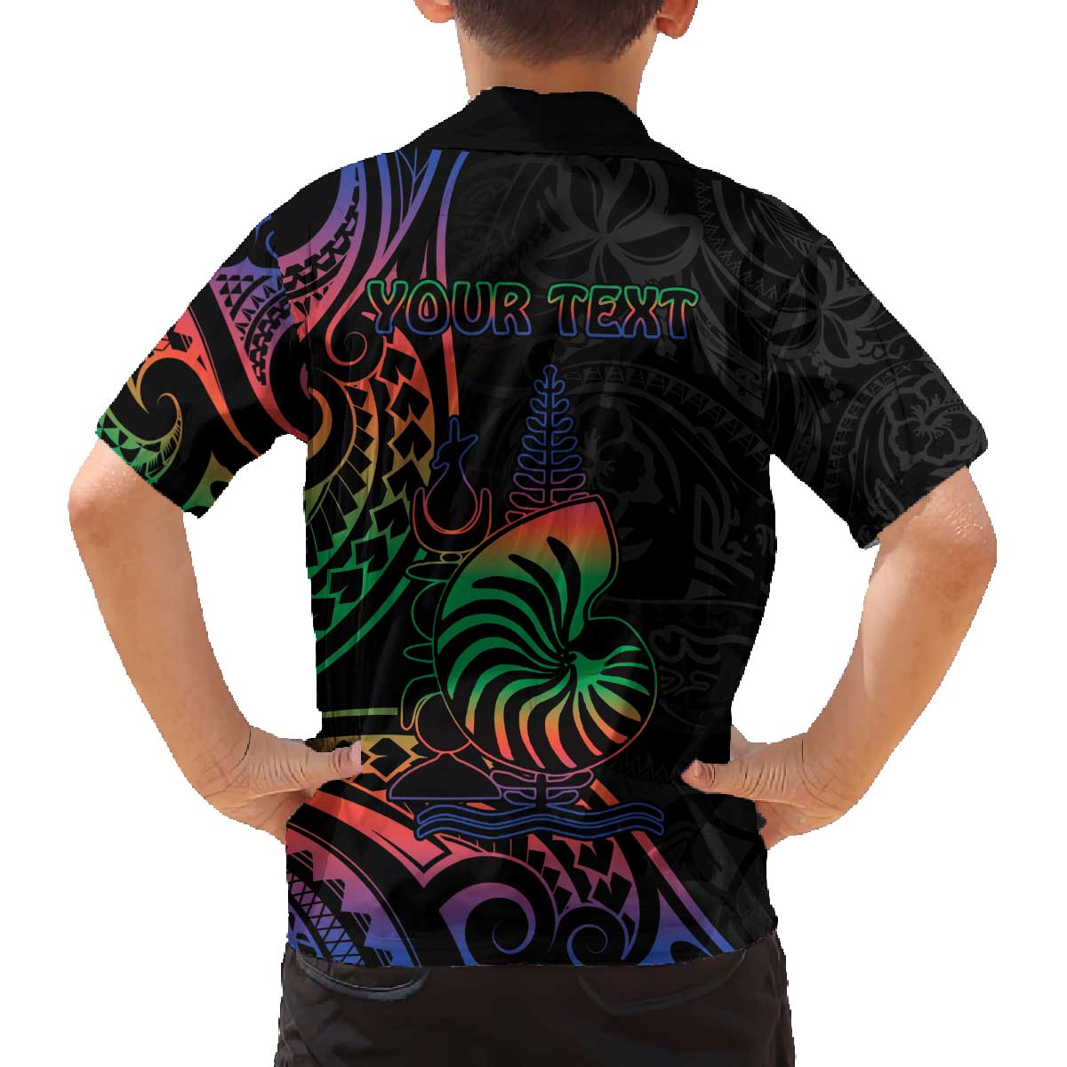 New Caledonia Polynesian Tatoo Personalised Family Matching Off The Shoulder Long Sleeve Dress and Hawaiian Shirt LT9 - Polynesian Pride