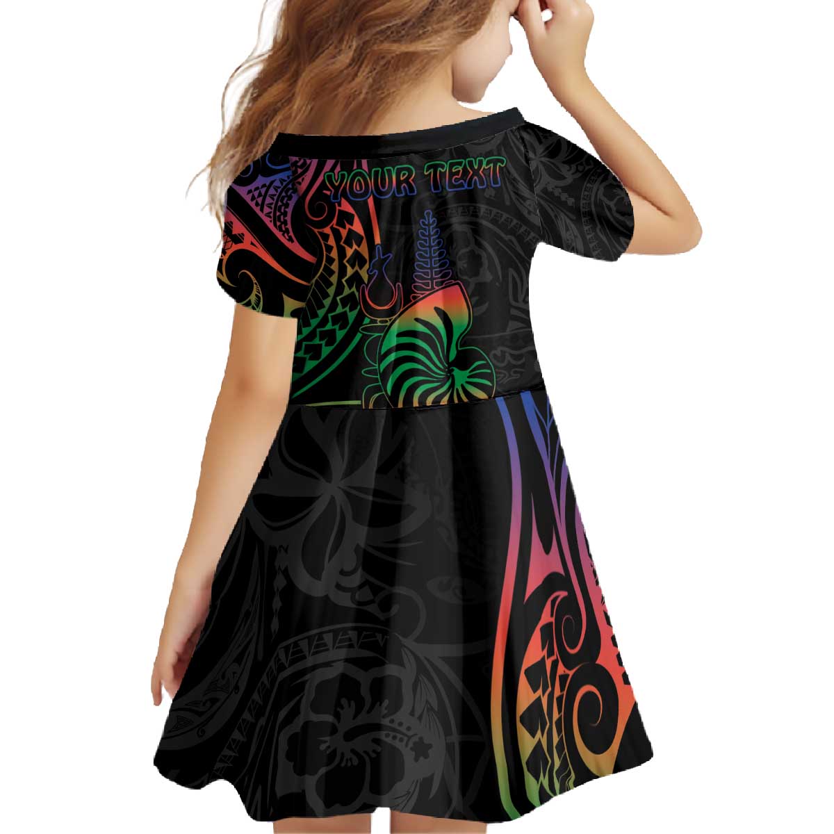 New Caledonia Polynesian Tatoo Personalised Family Matching Off The Shoulder Long Sleeve Dress and Hawaiian Shirt LT9 - Polynesian Pride