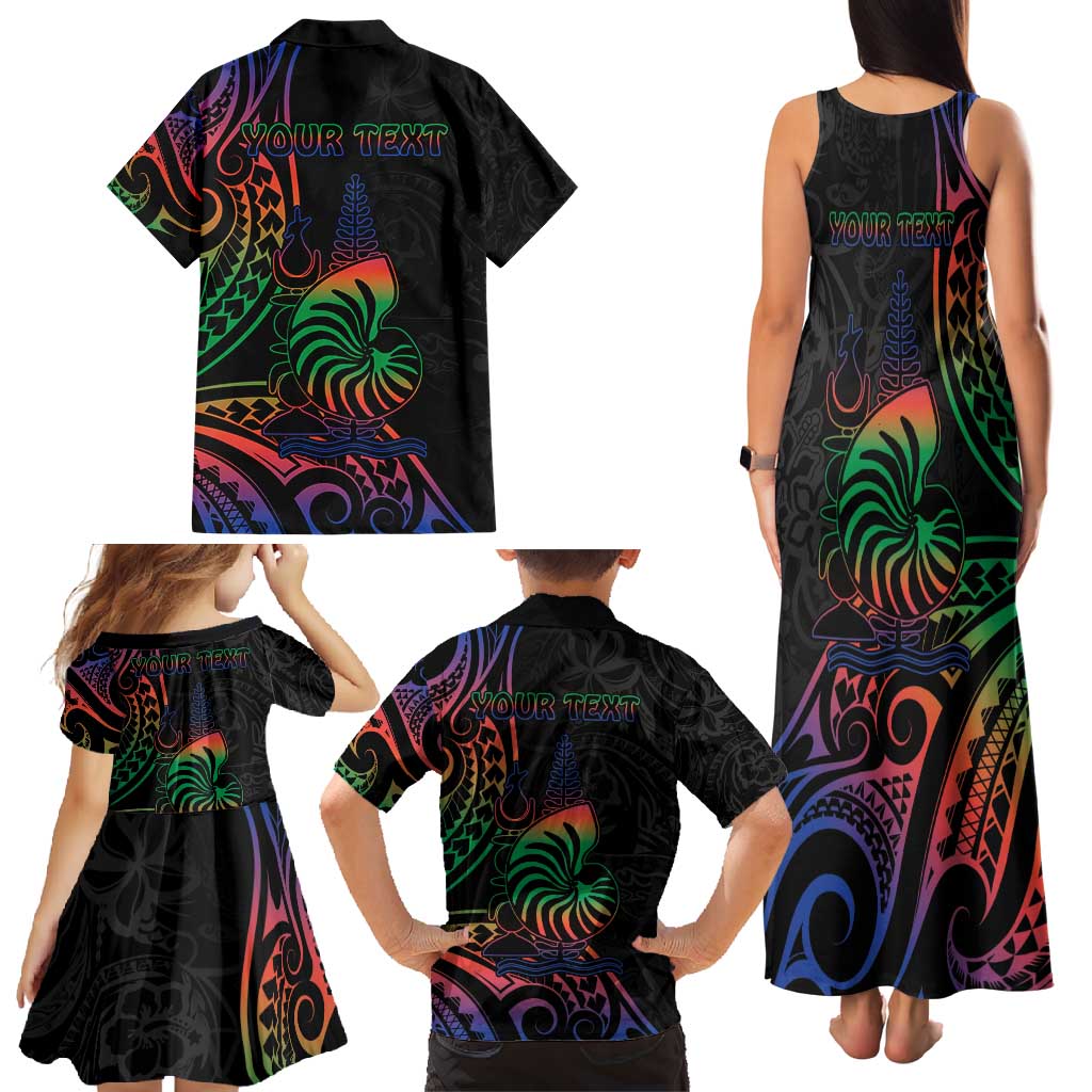 New Caledonia Polynesian Tatoo Personalised Family Matching Tank Maxi Dress and Hawaiian Shirt LT9 - Polynesian Pride