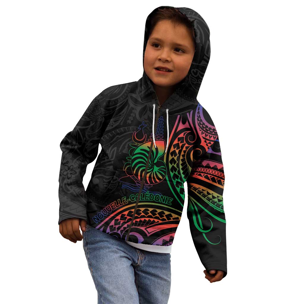 New Caledonia Polynesian Tatoo Personalised Kid Hoodie LT9 - Polynesian Pride