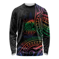 New Caledonia Polynesian Tatoo Personalised Long Sleeve Shirt LT9 Unisex Black - Polynesian Pride