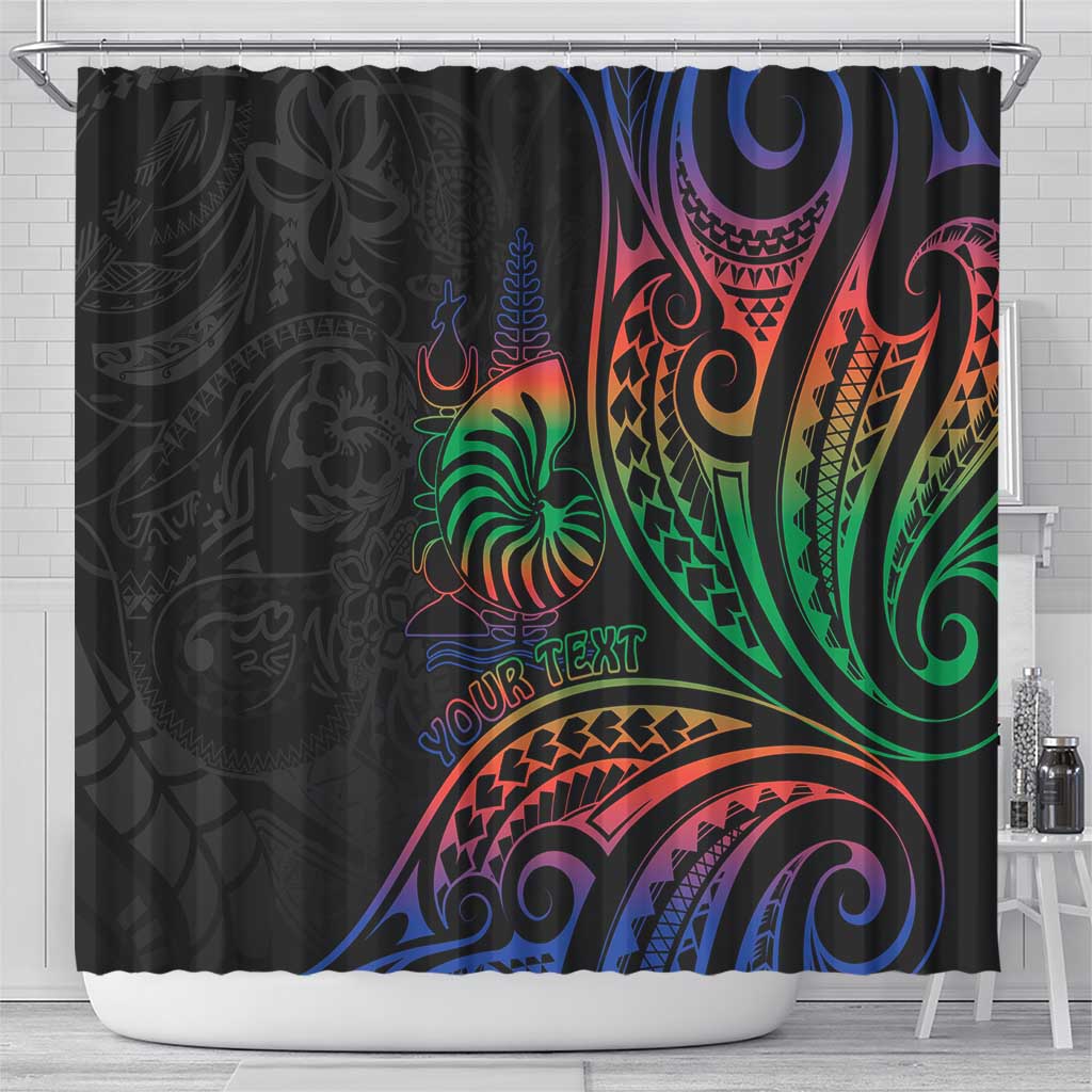 New Caledonia Polynesian Tatoo Personalised Shower Curtain