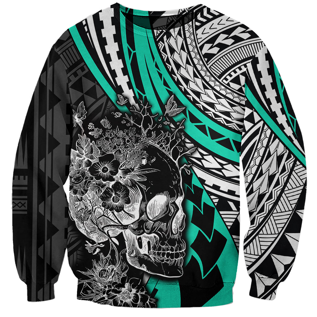 personalised-polynesia-skull-sweatshirt-tattoo-in-the-style-of-maori-with-marine-life-aqua