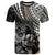 Personalised Polynesia Skull T Shirt Tattoo In The Style Of Maori With Marine Life Gold LT9 Gold - Polynesian Pride