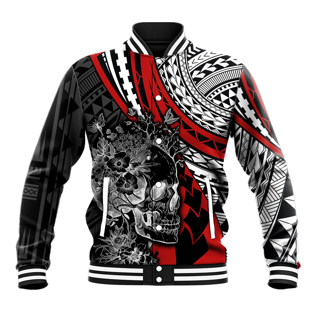 personalised-polynesia-skull-baseball-jacket-tattoo-in-the-style-of-maori-with-marine-life-red