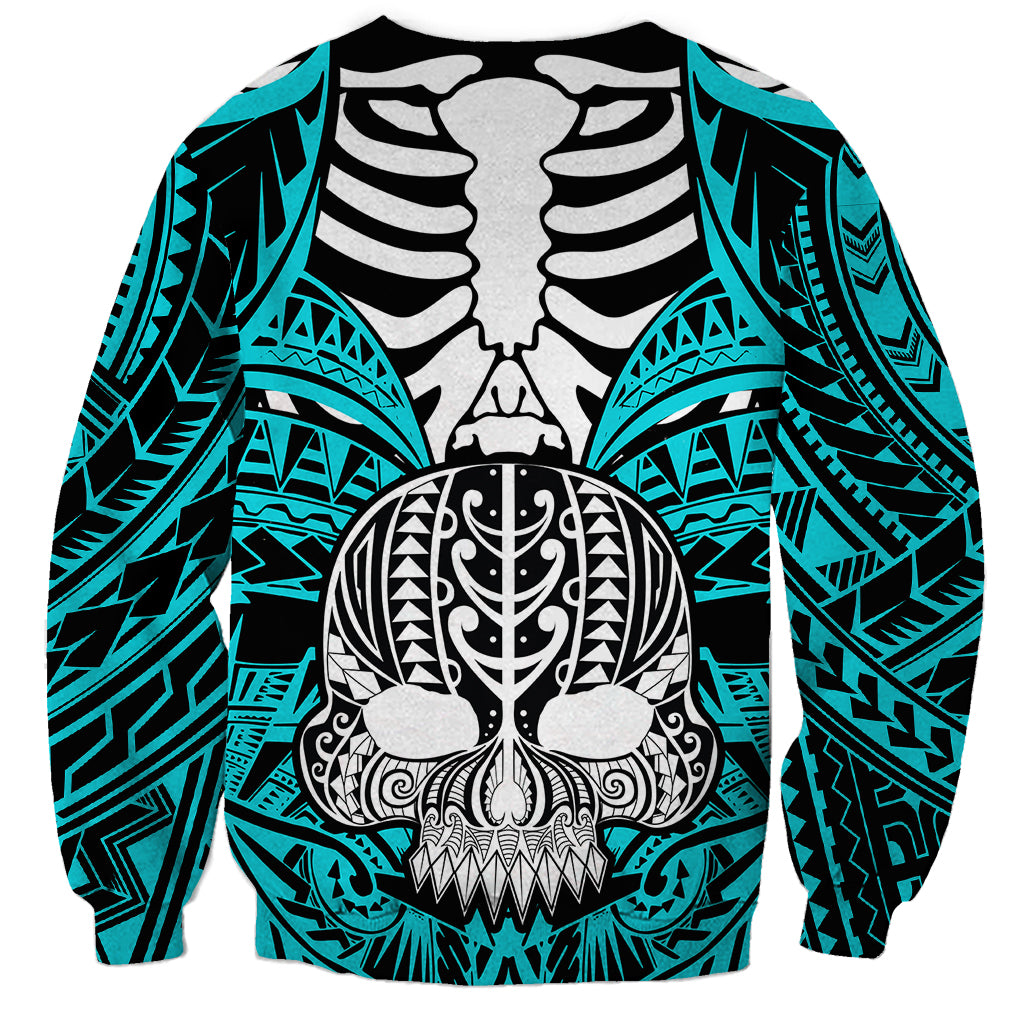 personalised-polynesia-skull-sweatshirt-with-boars-tusk-aqua-arty-vibe
