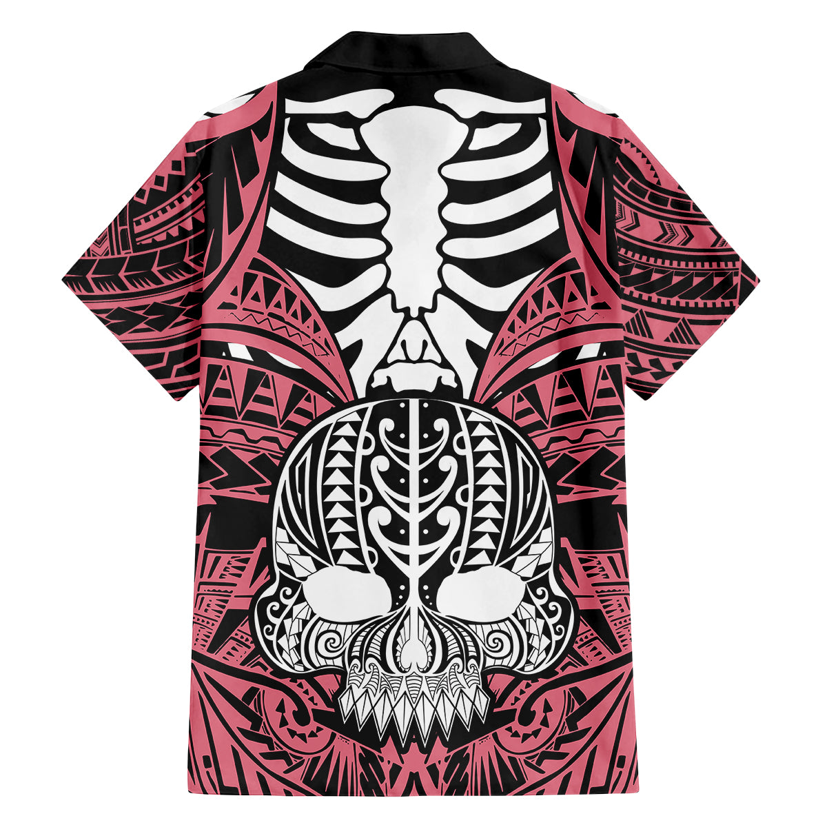 personalised-polynesia-skull-family-matching-summer-maxi-dress-and-hawaiian-shirt-with-boars-tusk-pink-arty-vibe