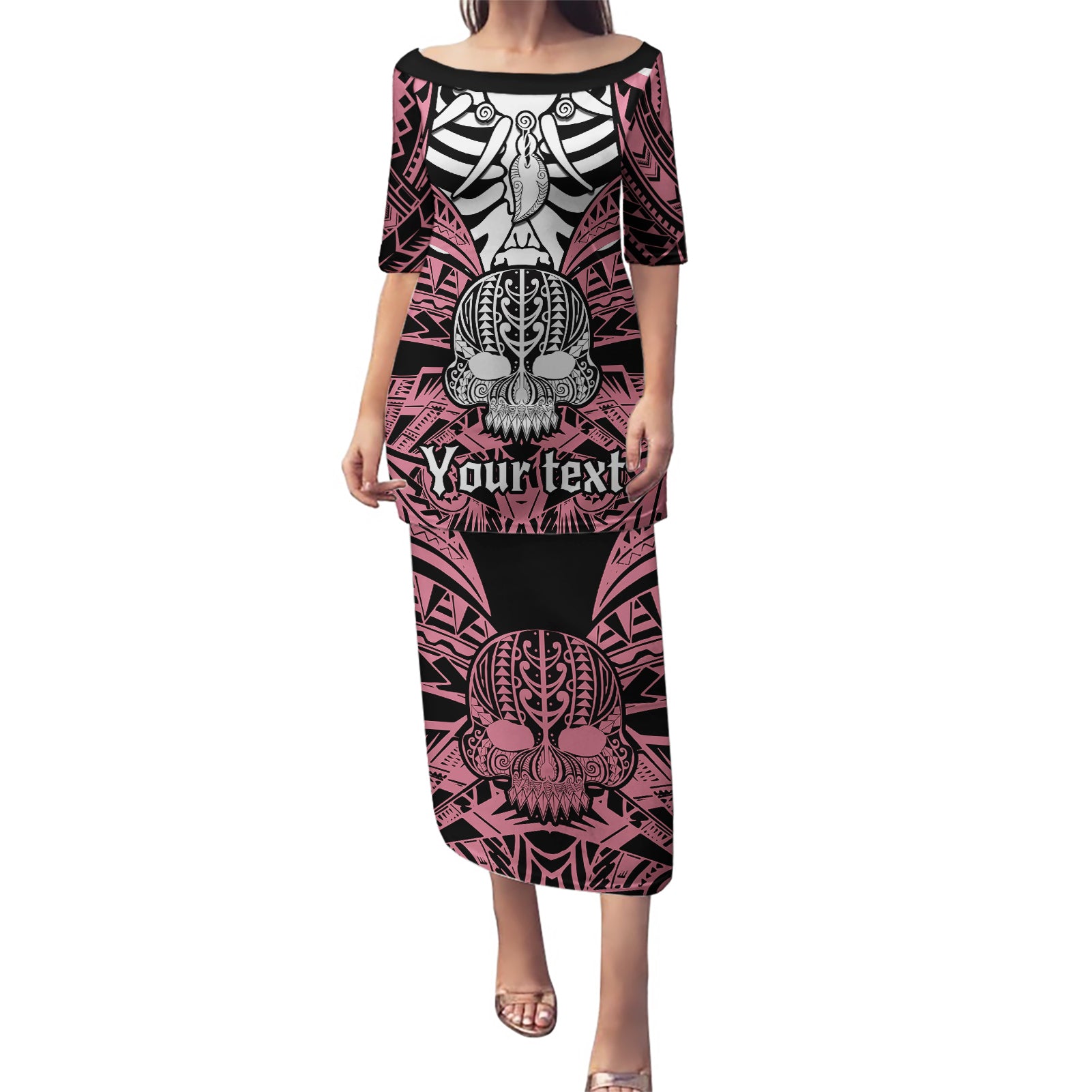 personalised-polynesia-skull-puletasi-with-boars-tusk-pink-arty-vibe