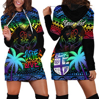 personalised-fiji-lgbt-hoodie-dress-love-is-love-tapa-pattern-rainbow-water-color