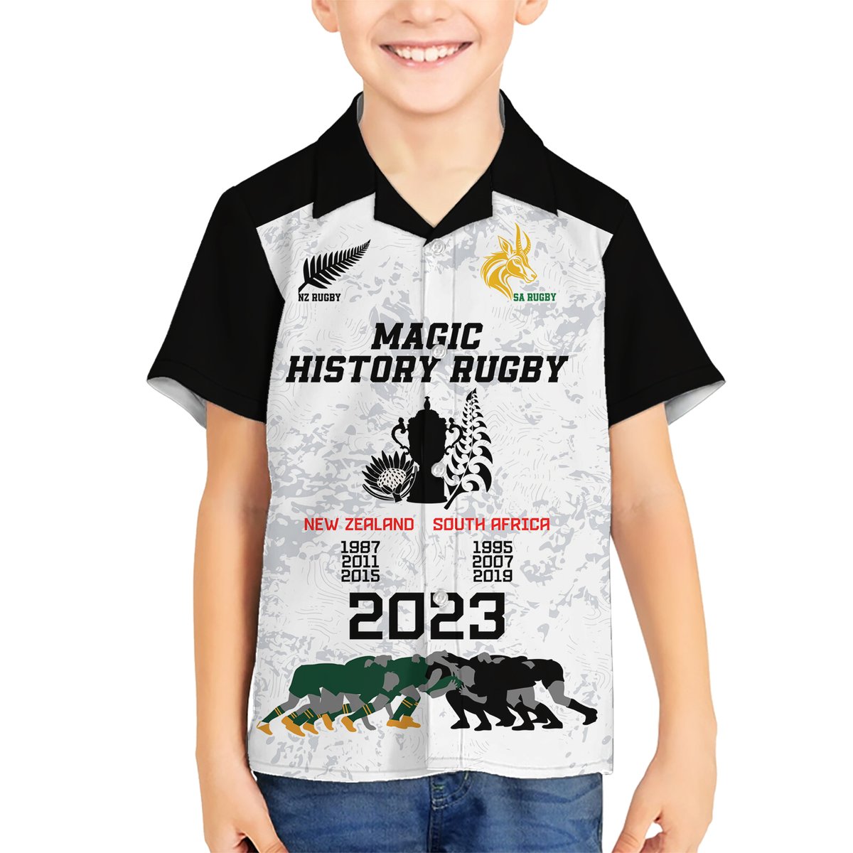 New Zealand South Africa Rugby Hawaiian Shirt History Commemorative World Cup Winners Unique LT9 - Polynesian Pride