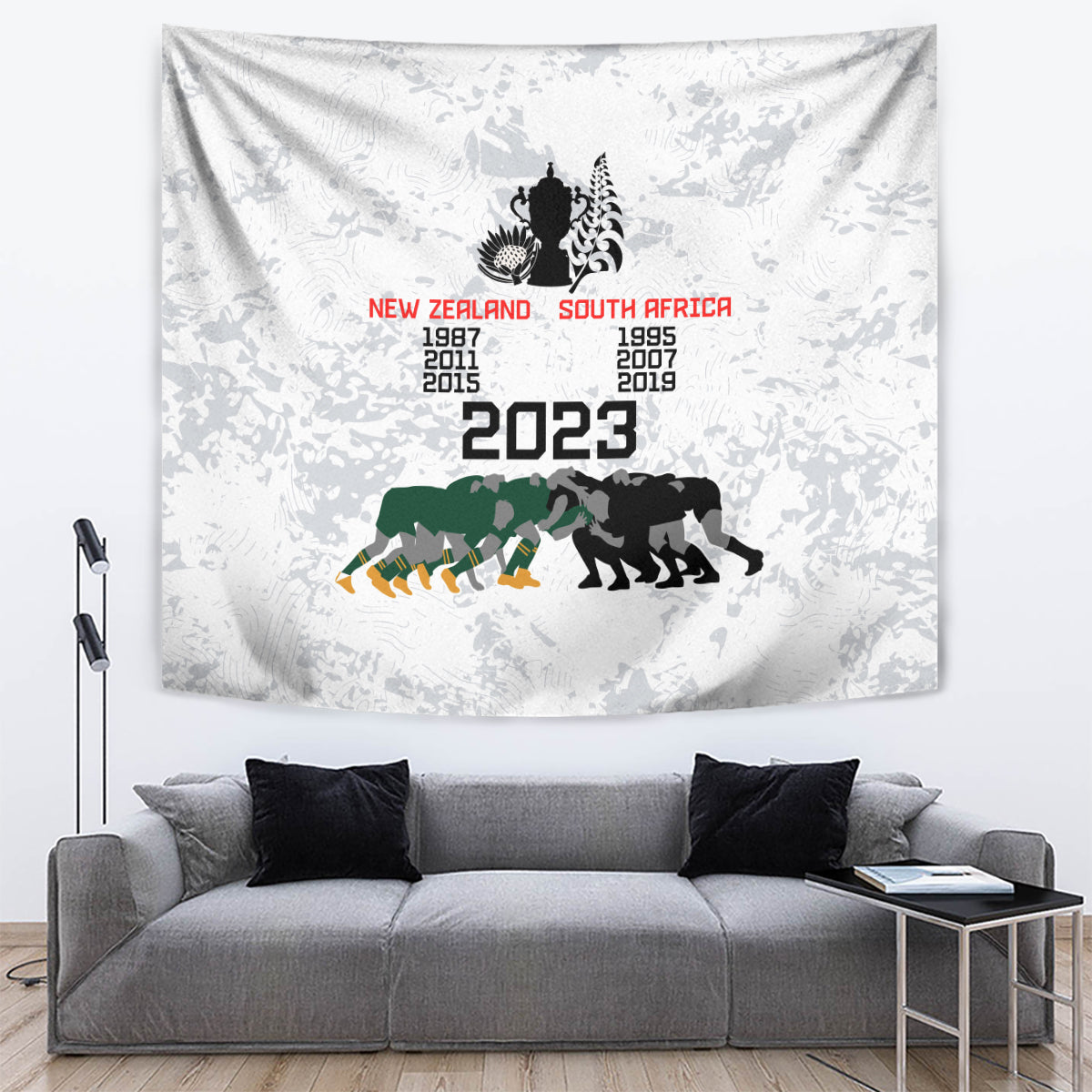 New Zealand South Africa Rugby Tapestry History Commemorative World Cup Winners Unique LT9 - Polynesian Pride