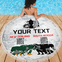 Custom New Zealand South Africa Rugby Beach Blanket History Commemorative World Cup Winners Unique LT9 - Wonder Print Shop
