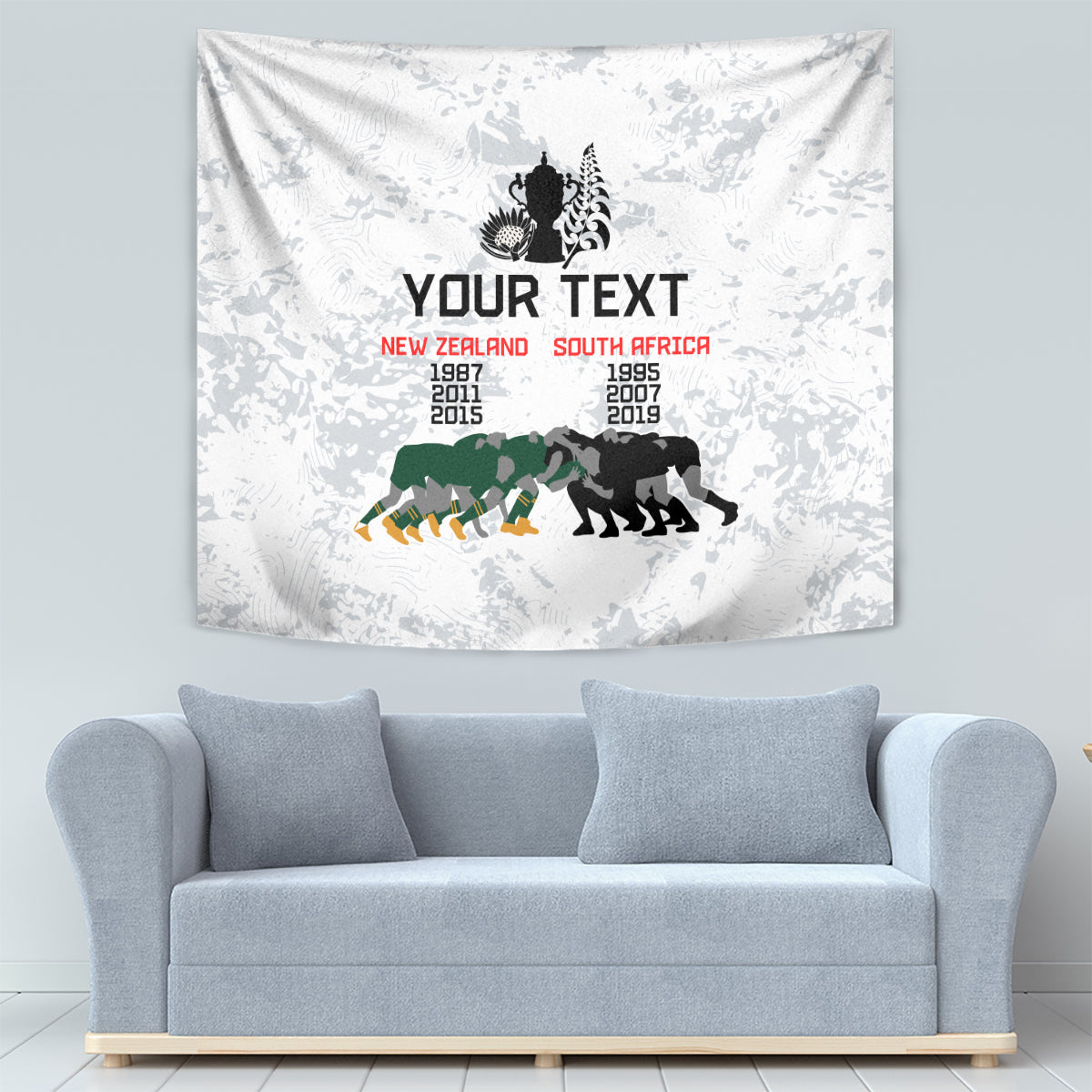 Custom New Zealand South Africa Rugby Tapestry History Commemorative World Cup Winners Unique LT9 - Polynesian Pride