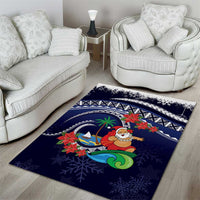 Felis Pusgua Guam Santa Area Rug Merry Christmas with Polynesian Tribal
