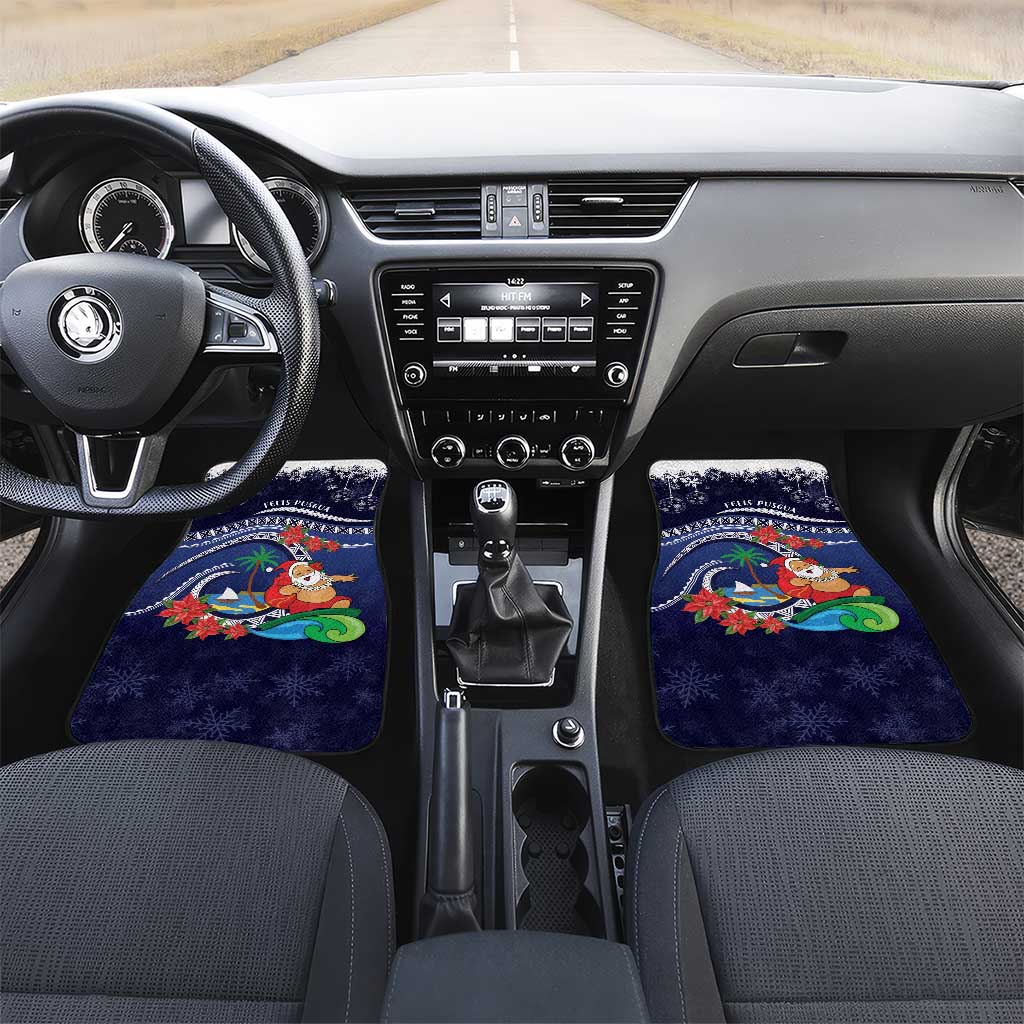 Felis Pusgua Guam Santa Car Mats Merry Christmas with Polynesian Tribal