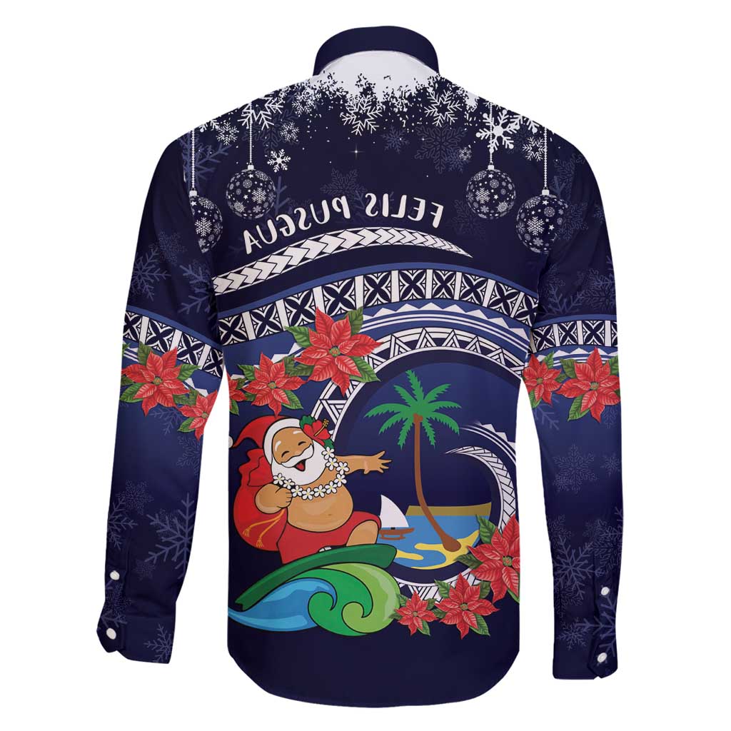 Felis Pusgua Guam Santa Family Matching Mermaid Dress and Hawaiian Shirt Merry Christmas with Polynesian Tribal