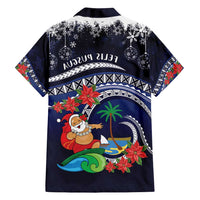 Felis Pusgua Guam Santa Family Matching Off Shoulder Maxi Dress and Hawaiian Shirt Merry Christmas with Polynesian Tribal LT9 - Polynesian Pride