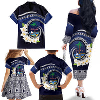 Hafai Adai Guam Guasalis Family Matching Off The Shoulder Long Sleeve Dress and Hawaiian Shirt Polynesian Tribal Pattern LT9 - Polynesian Pride