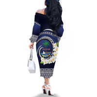 Hafai Adai Guam Guasalis Family Matching Off The Shoulder Long Sleeve Dress and Hawaiian Shirt Polynesian Tribal Pattern LT9 - Polynesian Pride