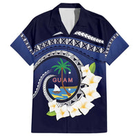 Hafai Adai Guam Guasalis Family Matching Tank Maxi Dress and Hawaiian Shirt Polynesian Tribal Pattern LT9 Dad's Shirt - Short Sleeve Blue - Polynesian Pride