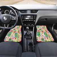 Mele Kalikimaka Hawaii Christmas Car Mats Funny Santan Hippie Style LT9 Set 2pcs - Front Beige - Polynesian Pride