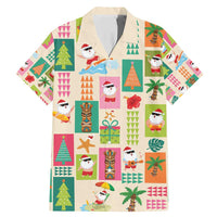 Mele Kalikimaka Hawaii Christmas Family Matching Mermaid Dress and Hawaiian Shirt Funny Santan Hippie Style LT9 Dad's Shirt - Short Sleeve Beige - Polynesian Pride