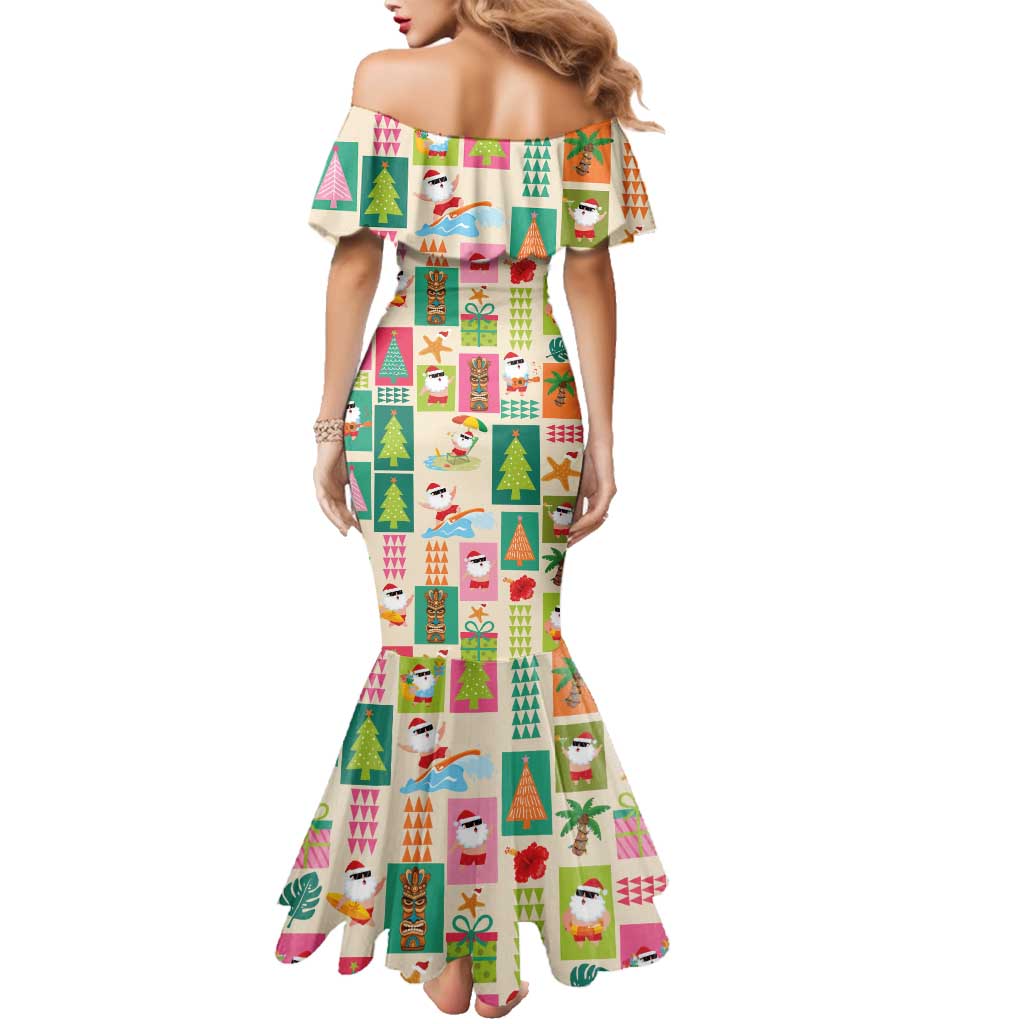Mele Kalikimaka Hawaii Christmas Family Matching Mermaid Dress and Hawaiian Shirt Funny Santan Hippie Style LT9 - Polynesian Pride