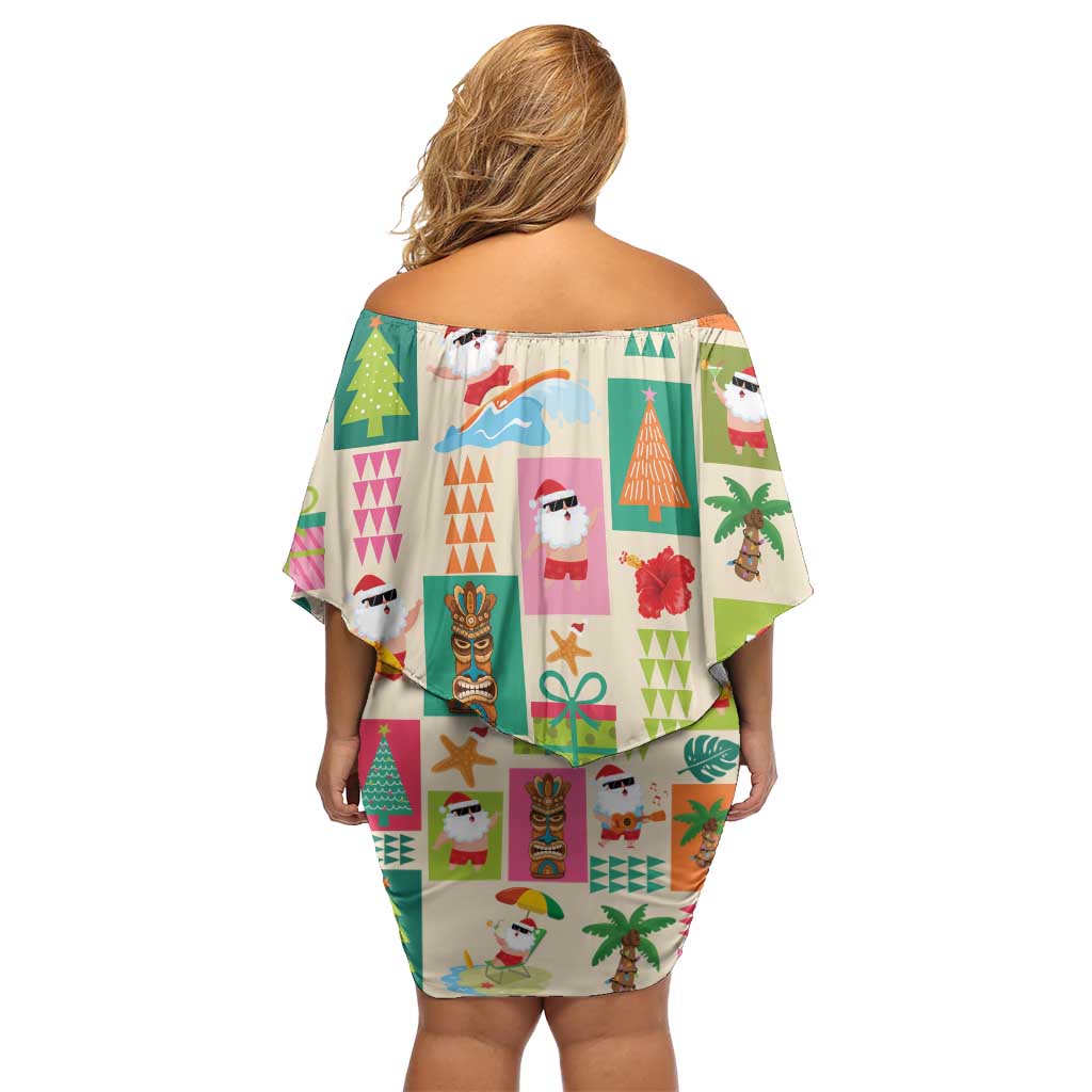 Mele Kalikimaka Hawaii Christmas Family Matching Off Shoulder Short Dress and Hawaiian Shirt Funny Santan Hippie Style LT9 - Polynesian Pride