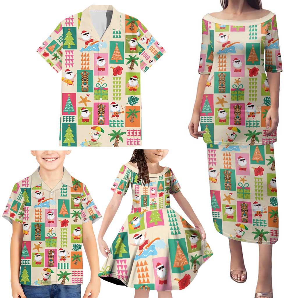 Mele Kalikimaka Hawaii Christmas Family Matching Puletasi and Hawaiian Shirt Funny Santan Hippie Style LT9 - Polynesian Pride