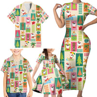 Mele Kalikimaka Hawaii Christmas Family Matching Short Sleeve Bodycon Dress and Hawaiian Shirt Funny Santan Hippie Style LT9 - Polynesian Pride