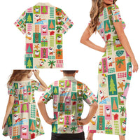 Mele Kalikimaka Hawaii Christmas Family Matching Short Sleeve Bodycon Dress and Hawaiian Shirt Funny Santan Hippie Style LT9 - Polynesian Pride