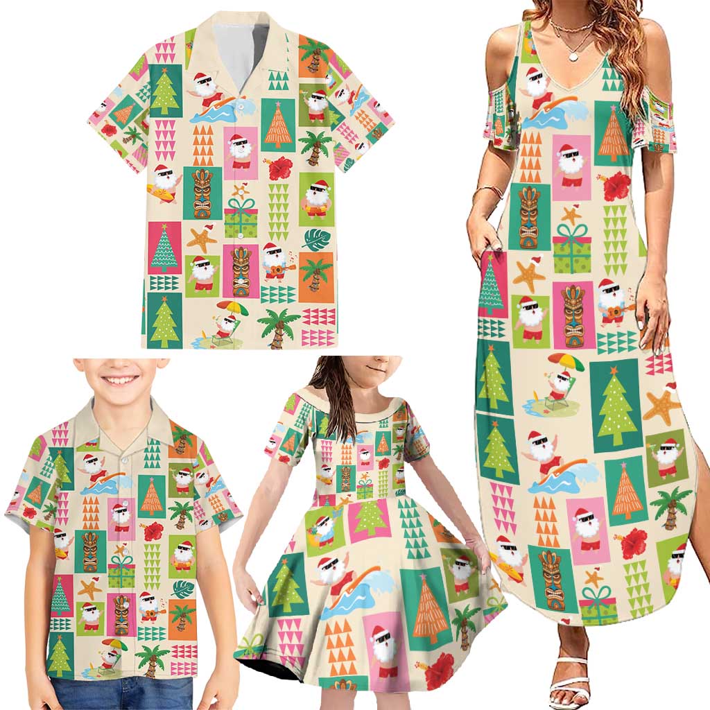 Mele Kalikimaka Hawaii Christmas Family Matching Summer Maxi Dress and Hawaiian Shirt Funny Santan Hippie Style LT9 - Polynesian Pride