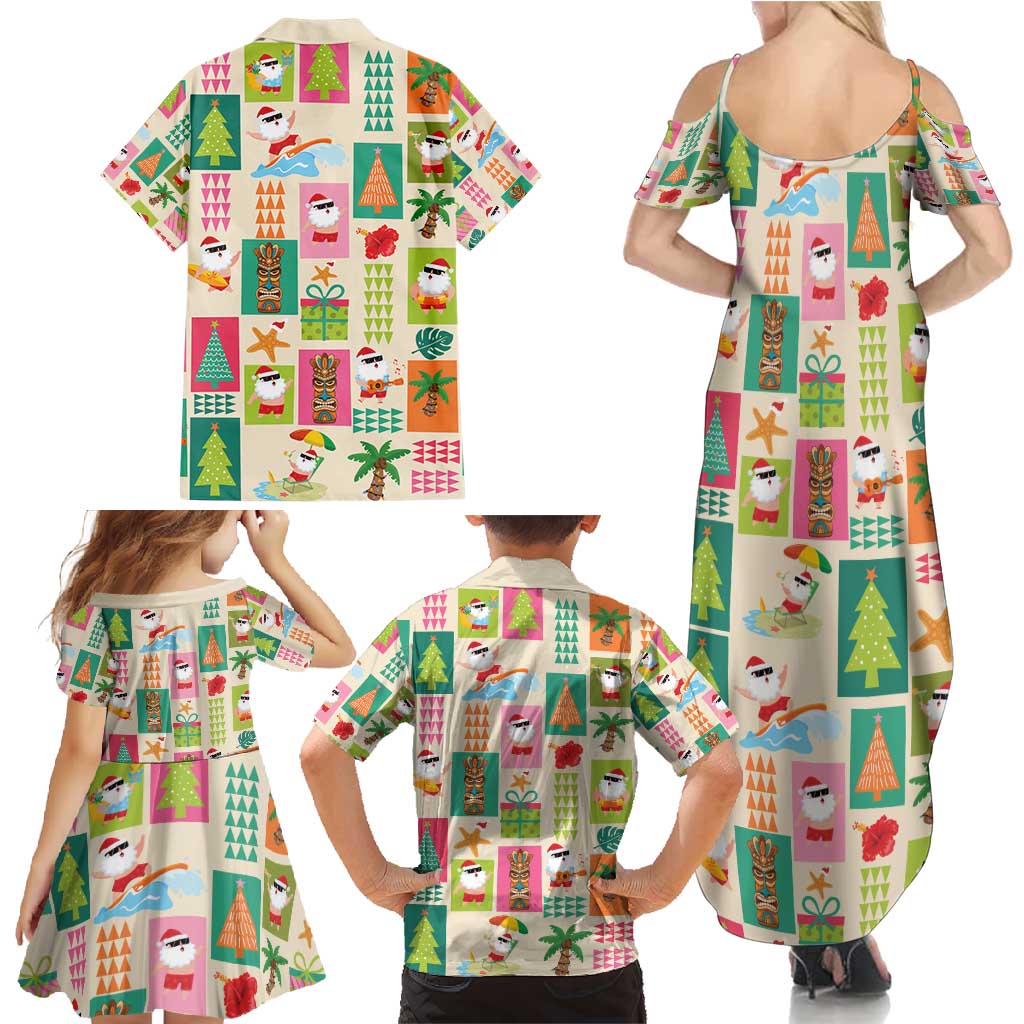Mele Kalikimaka Hawaii Christmas Family Matching Summer Maxi Dress and Hawaiian Shirt Funny Santan Hippie Style LT9 - Polynesian Pride