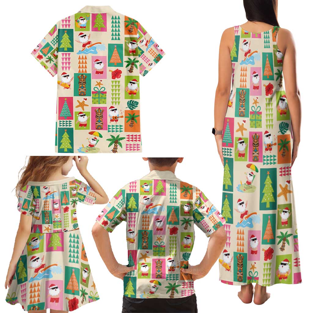 Mele Kalikimaka Hawaii Christmas Family Matching Tank Maxi Dress and Hawaiian Shirt Funny Santan Hippie Style LT9 - Polynesian Pride