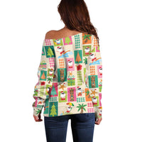Mele Kalikimaka Hawaii Christmas Off Shoulder Sweater Funny Santan Hippie Style LT9 - Polynesian Pride