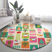 Mele Kalikimaka Hawaii Christmas Round Carpet Funny Santan Hippie Style LT9 - Polynesian Pride