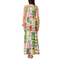 Mele Kalikimaka Hawaii Christmas Tank Maxi Dress Funny Santan Hippie Style
