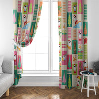 Mele Kalikimaka Hawaii Christmas Window Curtain Funny Santan Hippie Style