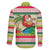 Mele Kalikimaka Hawaii Christmas Family Matching Off The Shoulder Long Sleeve Dress and Hawaiian Shirt Surfing Santa with Polynesian Tribal