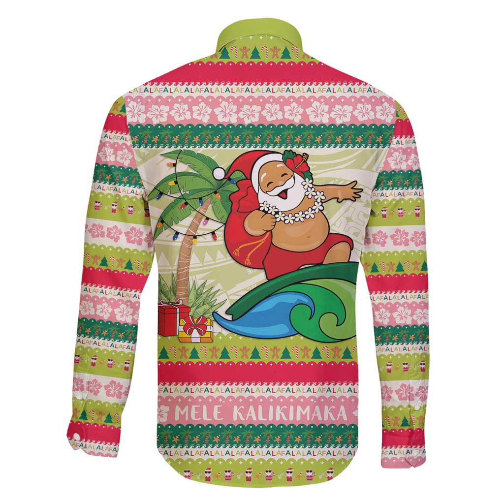 Mele Kalikimaka Hawaii Christmas Family Matching Puletasi and Hawaiian Shirt Surfing Santa with Polynesian Tribal LT9 - Polynesian Pride