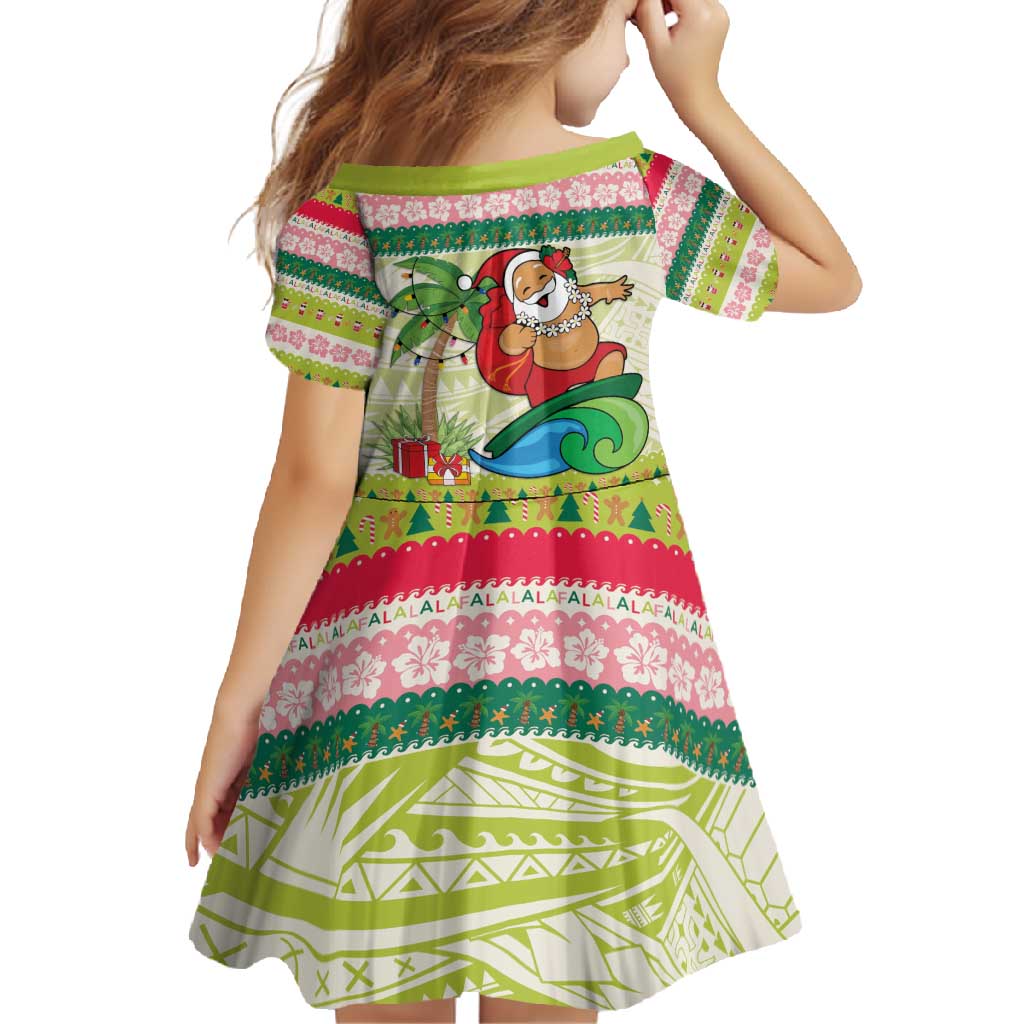 Mele Kalikimaka Hawaii Christmas Family Matching Summer Maxi Dress and Hawaiian Shirt Surfing Santa with Polynesian Tribal LT9 - Polynesian Pride