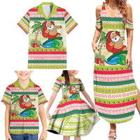 Mele Kalikimaka Hawaii Christmas Family Matching Summer Maxi Dress and Hawaiian Shirt Surfing Santa with Polynesian Tribal LT9 - Polynesian Pride