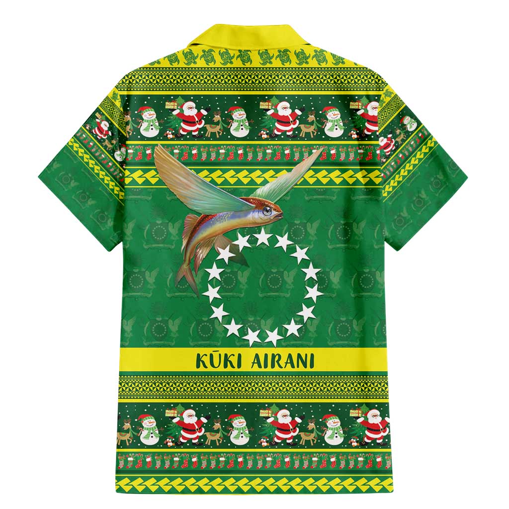Meri Kiritimiti Cook Islands Christmas Family Matching Mermaid Dress and Hawaiian Shirt Maroro Flying Fish and White Stars LT9 - Polynesian Pride