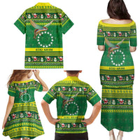 Meri Kiritimiti Cook Islands Christmas Family Matching Puletasi and Hawaiian Shirt Maroro Flying Fish and White Stars LT9 - Polynesian Pride