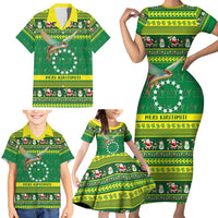 Meri Kiritimiti Cook Islands Christmas Family Matching Short Sleeve Bodycon Dress and Hawaiian Shirt Maroro Flying Fish and White Stars LT9 - Polynesian Pride