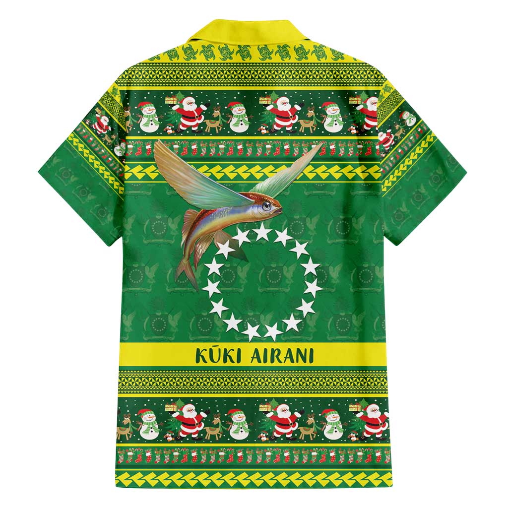 Meri Kiritimiti Cook Islands Christmas Family Matching Summer Maxi Dress and Hawaiian Shirt Maroro Flying Fish and White Stars LT9 - Polynesian Pride
