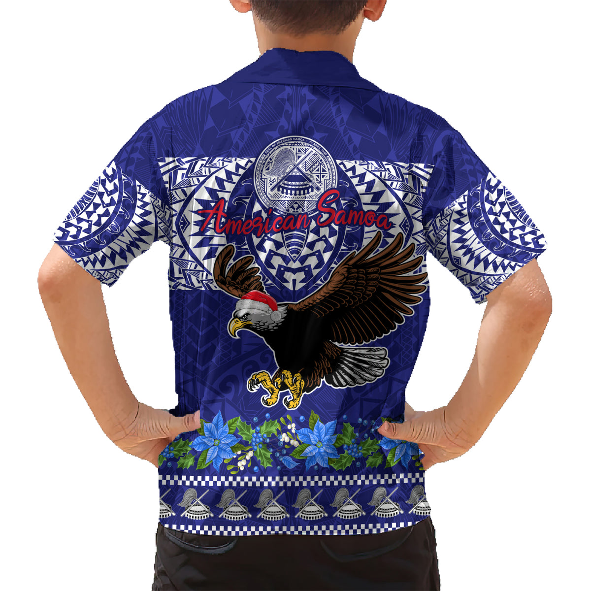 American Samoa Christmas Kid Hawaiian Shirt Manuia le Kerisimasi Polynesian Tribal LT9 - Polynesian Pride
