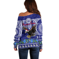 American Samoa Christmas Off Shoulder Sweater Manuia le Kerisimasi Polynesian Tribal LT9 - Polynesian Pride