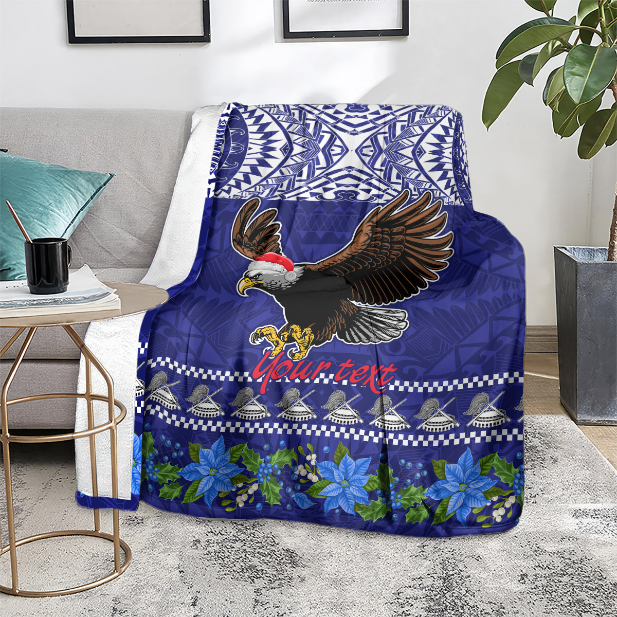 Personalised American Samoa Christmas Blanket Manuia le Kerisimasi Polynesian Tribal LT9 - Polynesian Pride