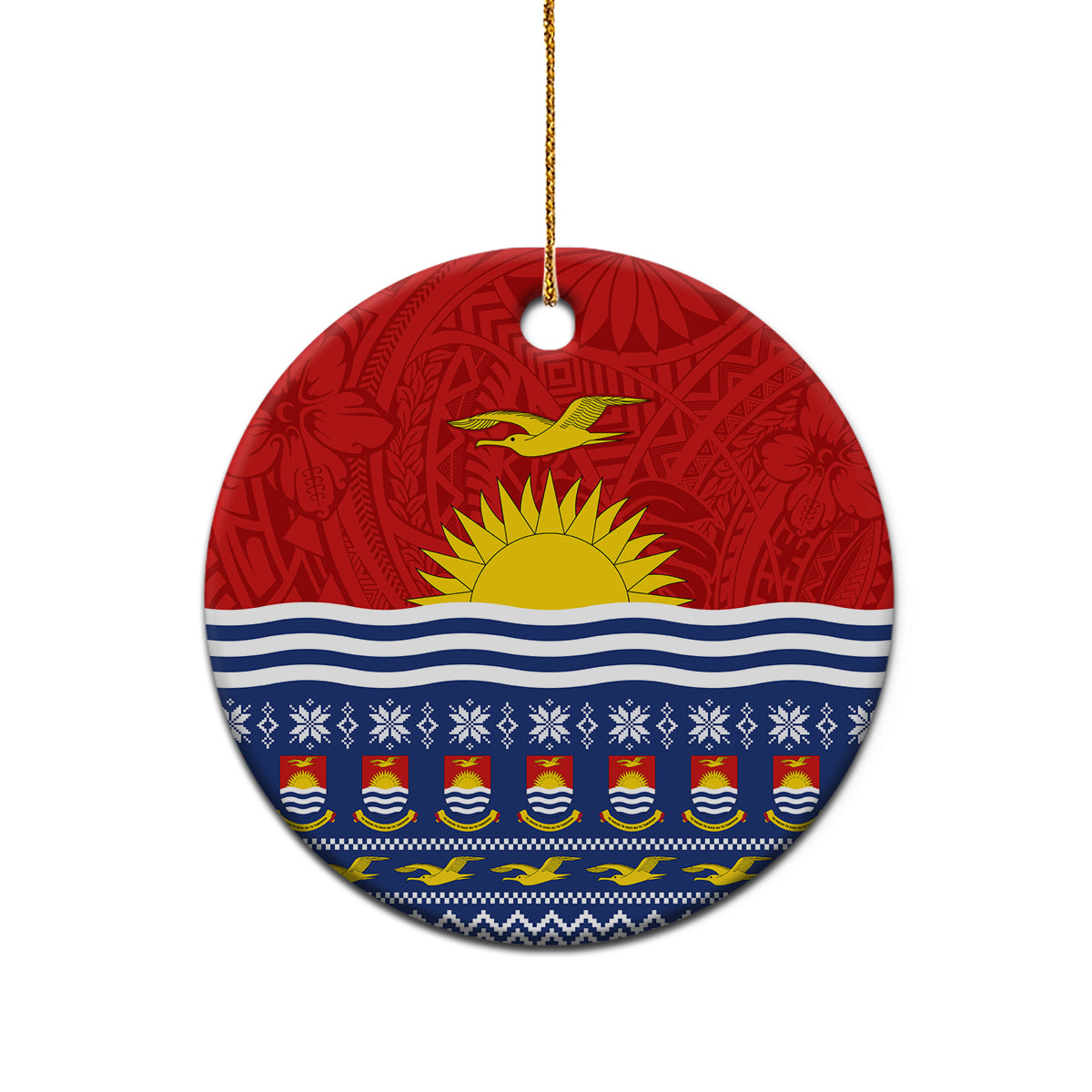 Personalised Kiribati Christmas Ceramic Ornament Tekeraoi n Te Tiritimati Polynesian Tribal LT9 - Polynesian Pride